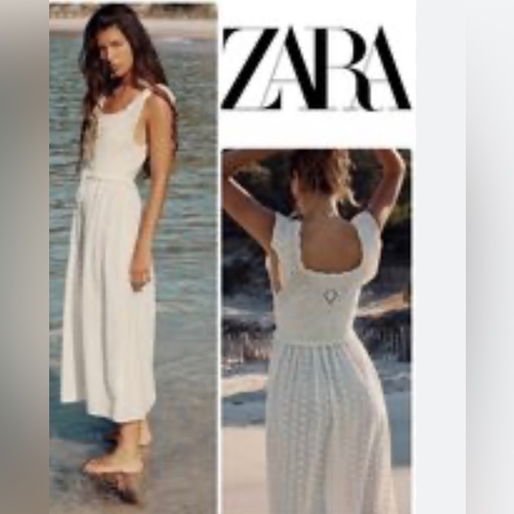 Zara White Sleeveless Midi Dress (worn once)